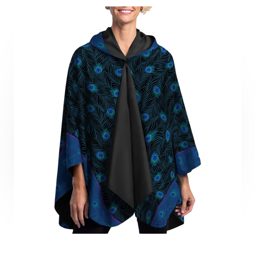 Raincaper reversible hooded rain proof poncho